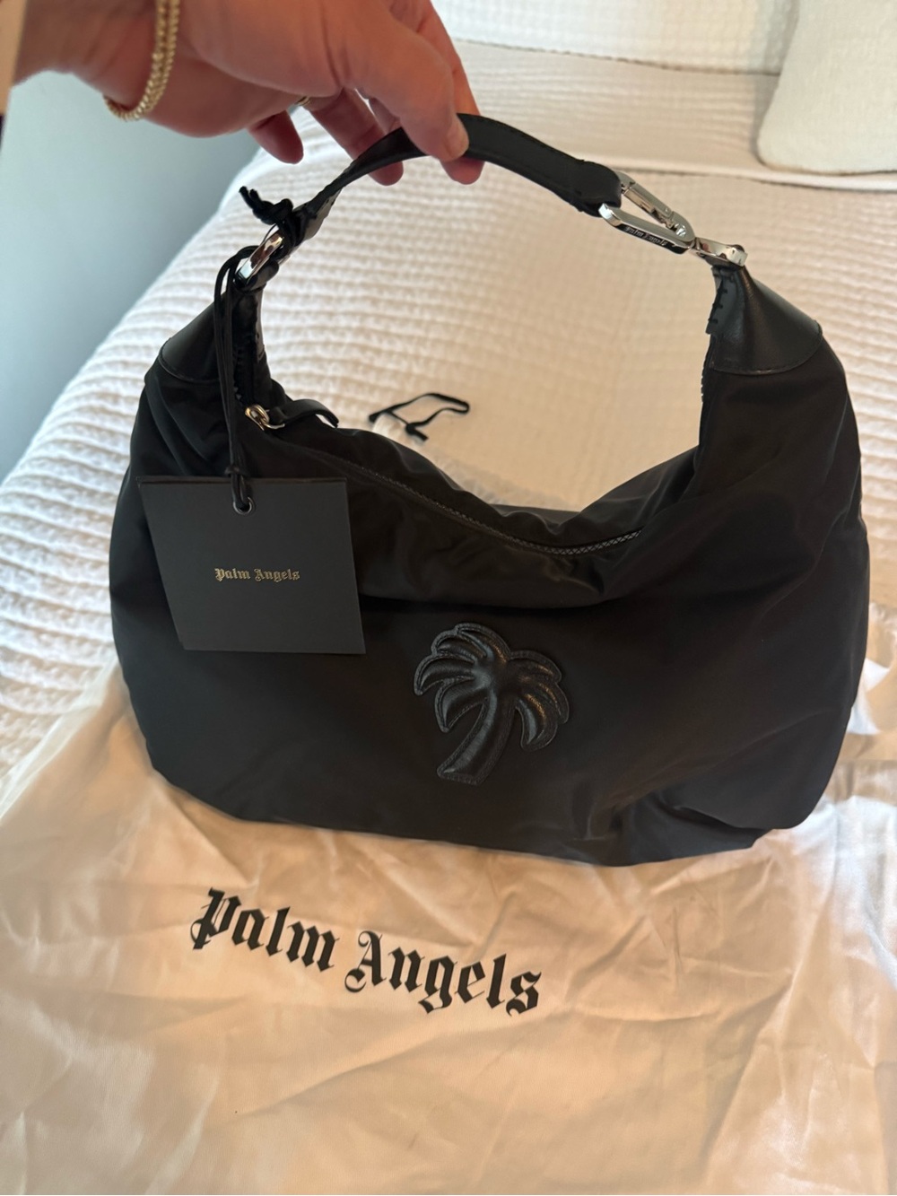 Palm Angels Black Nylon Hobo Bag-NWT